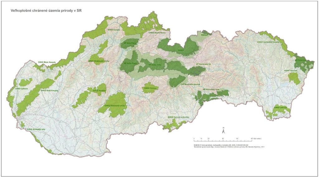 Prehľad chránených území v Slovenskej republike (stav k 31. 12. 2021)